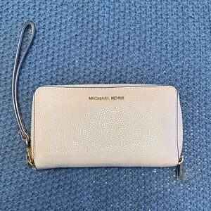 Michael Kors Light Beige Wristlet Wallet